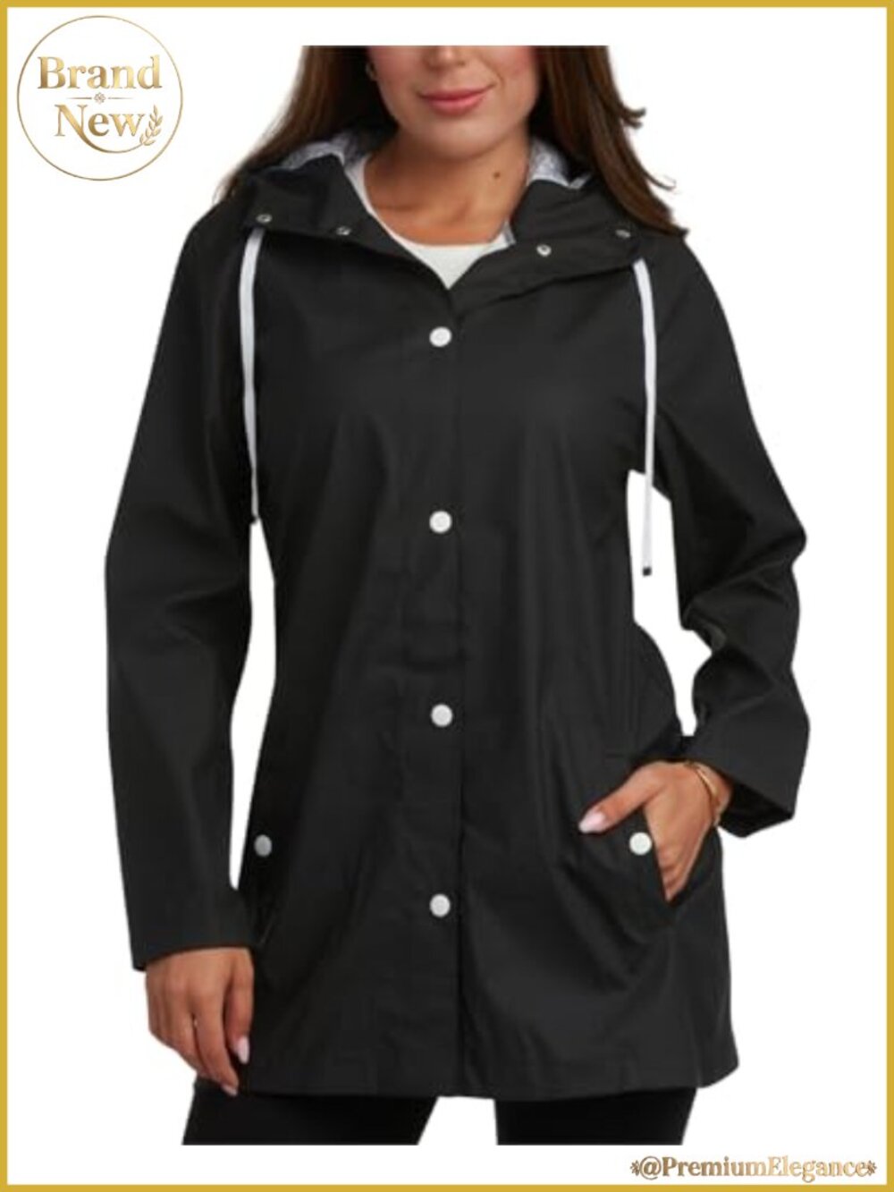 Packable Water Resistant Raincoat Windbreaker with Hood